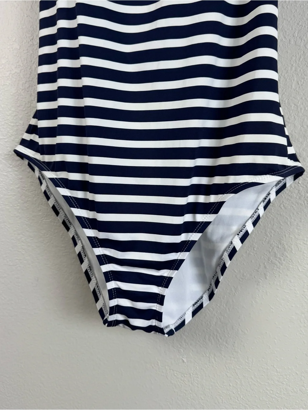 Tommy Bahama Women’s Sz 14 One Piece Swimsuit Lace Up Back Navy & White Striped